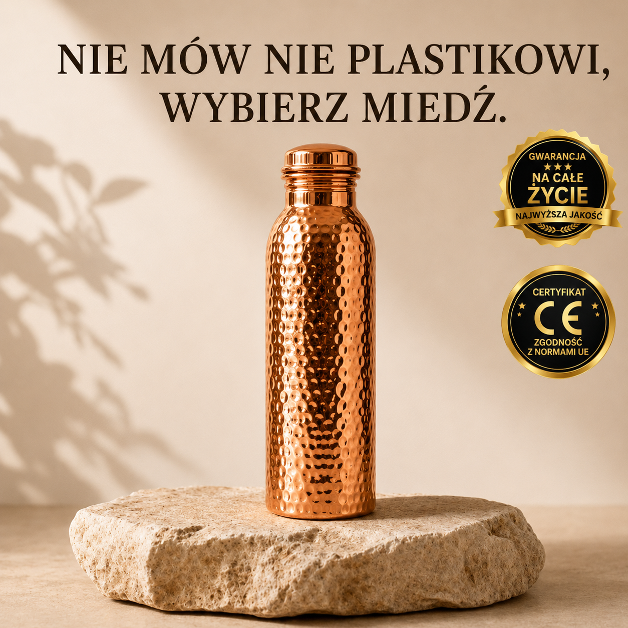 Miedziana Butelka – Doyva™ | Naturalnie Oczyszczona Woda, Bez Plastiku